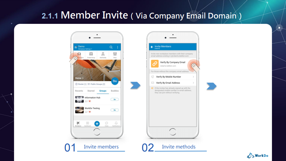 Member invite (Company email domain)